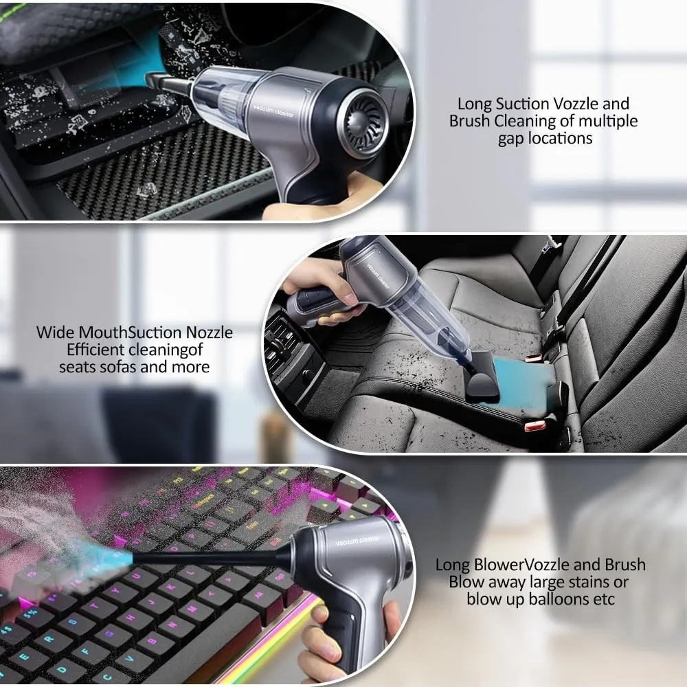 High Quality 3 in 1 Mini Car Vacuum Cleaner & Air Blower Cordless Handheld Auto Vacuum Cleaner - Image 4