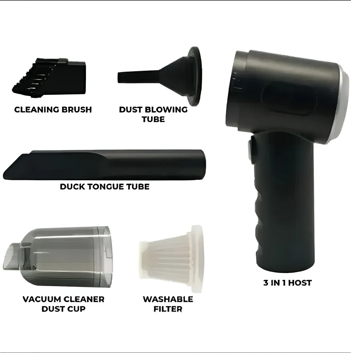High Quality 3 in 1 Mini Car Vacuum Cleaner & Air Blower Cordless Handheld Auto Vacuum Cleaner - Image 3